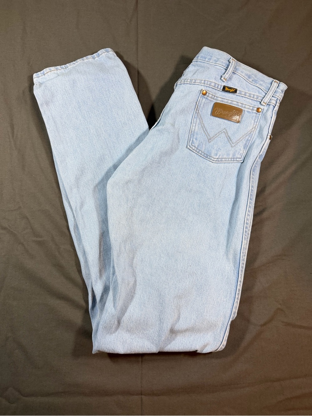 Wrangler Light Blue Cowboy Jeans with leather patch